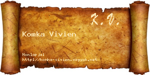 Komka Vivien névjegykártya